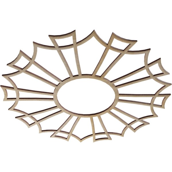 Augustus Wood Fretwork Pierced Ceiling Medallion, Hickory, 22OD X 7 3/4ID X 3/8T